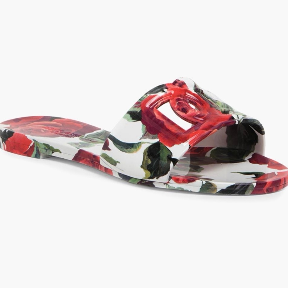 Dolce & Gabbana Floral Slide Sandals